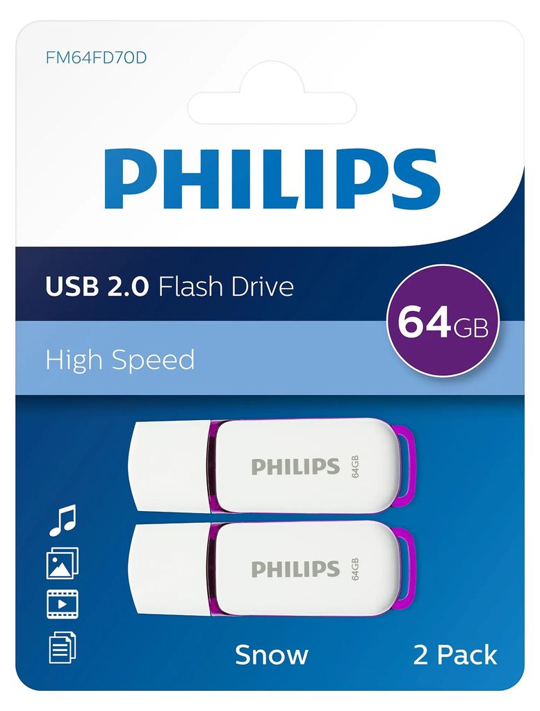 Philips USB-Stick 64 GB USB 2.0 Snow Edition Magic Purple 2 Produktbild 