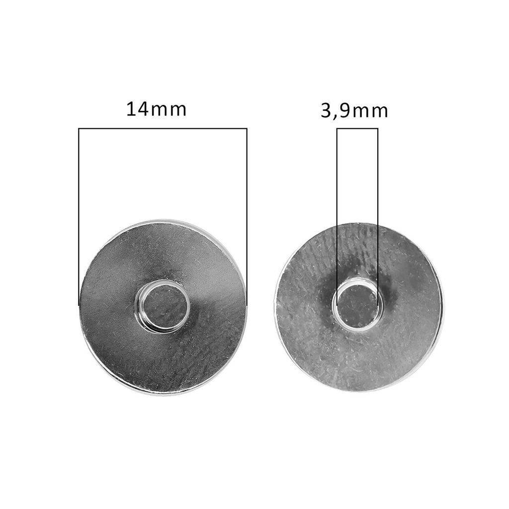 20 Magnet-Verschlüsse für Taschen Taschenschlösser magnetisch rund 14mm Mappenverschluss