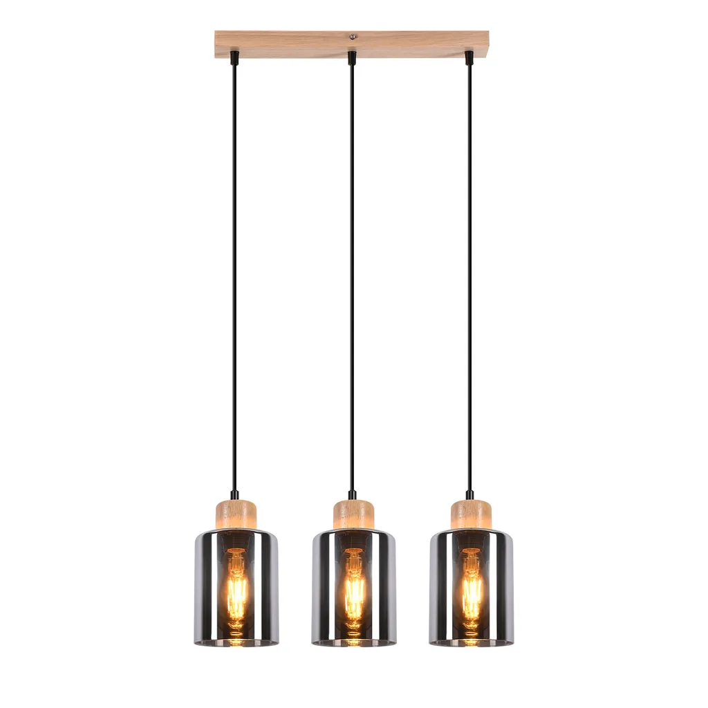 Suspension Bois Réglable pour Table à Manger : Éclairage Rétro 3 E27 - 10