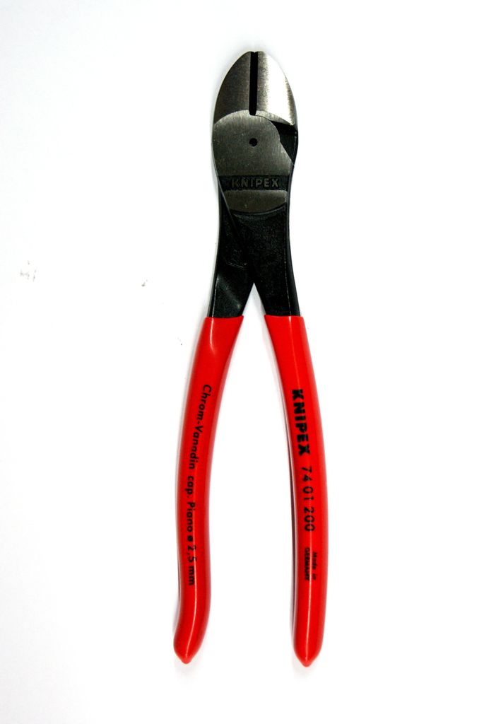 KNIPEX 74 01 200 Kraft-Seitenschneider mit Kunststoff überzogen schwarz atramentiert 200 mm