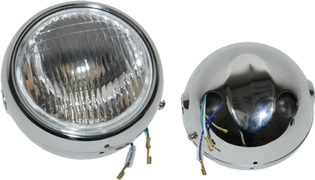 Phare avant rond FS1 chromé complet pour rouler la nuit en cyclo vintage
