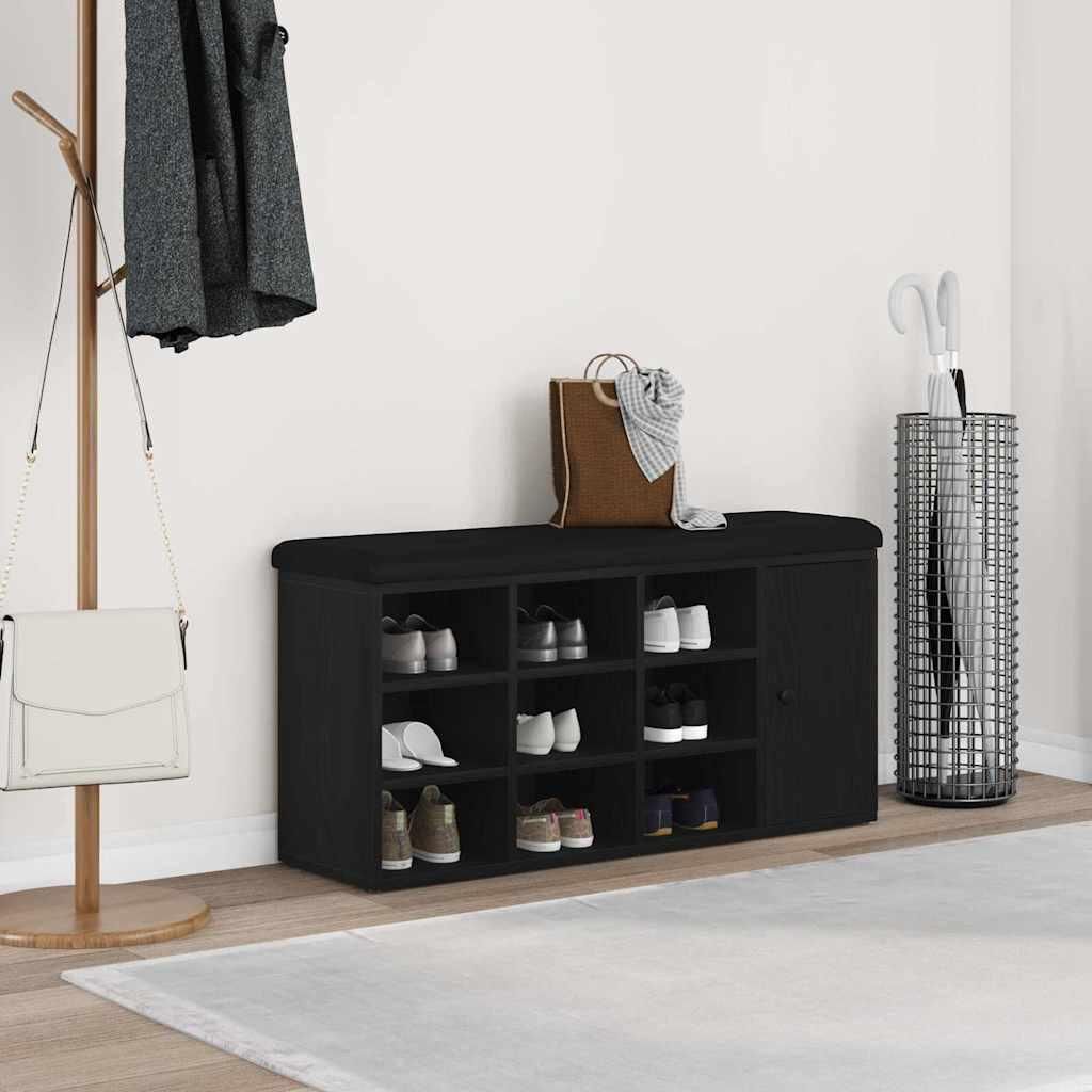 "im Sonderangebot"Sitzbank - modernes Design - Schuhbank für Flur, Wohnzimmer - mit Stauraum Schwarz Eichen-Optik 102x32x50cm Promotion865880 - Si...