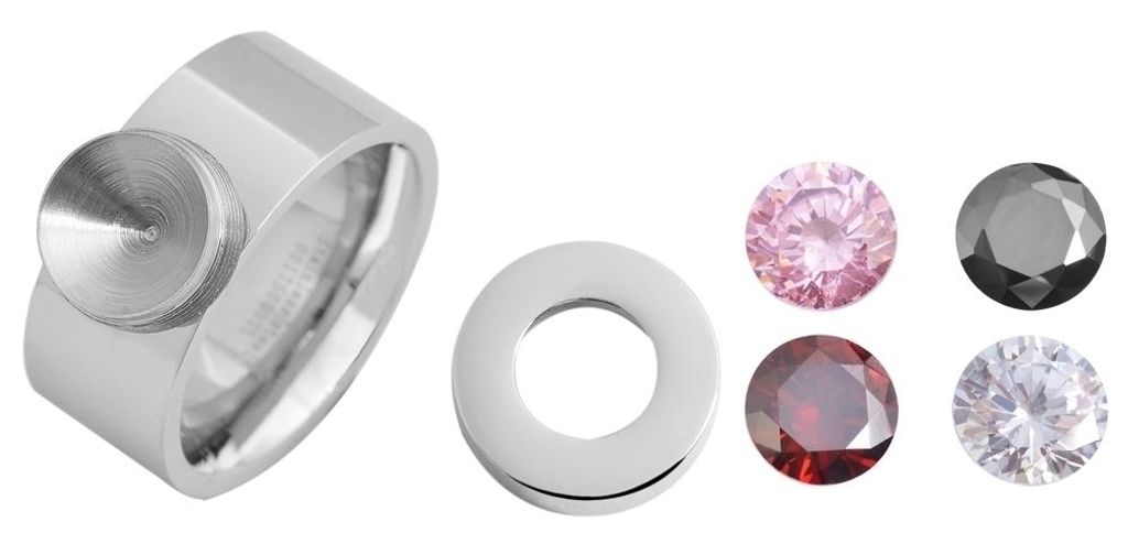 Akzent Damen-Ring aus Edelstahl