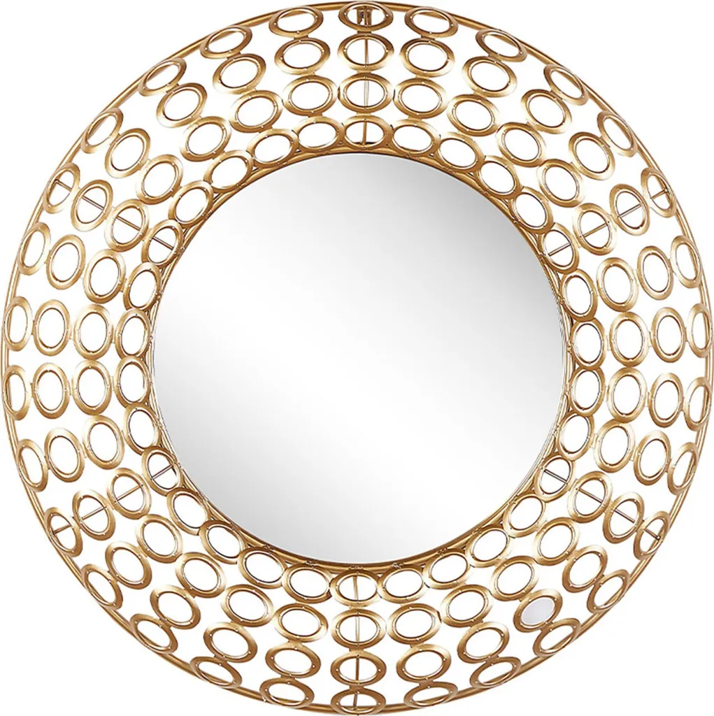 Miroir Mural Ovale Doré 80 cm - Solution Déco pour Mur Vide et Sombre