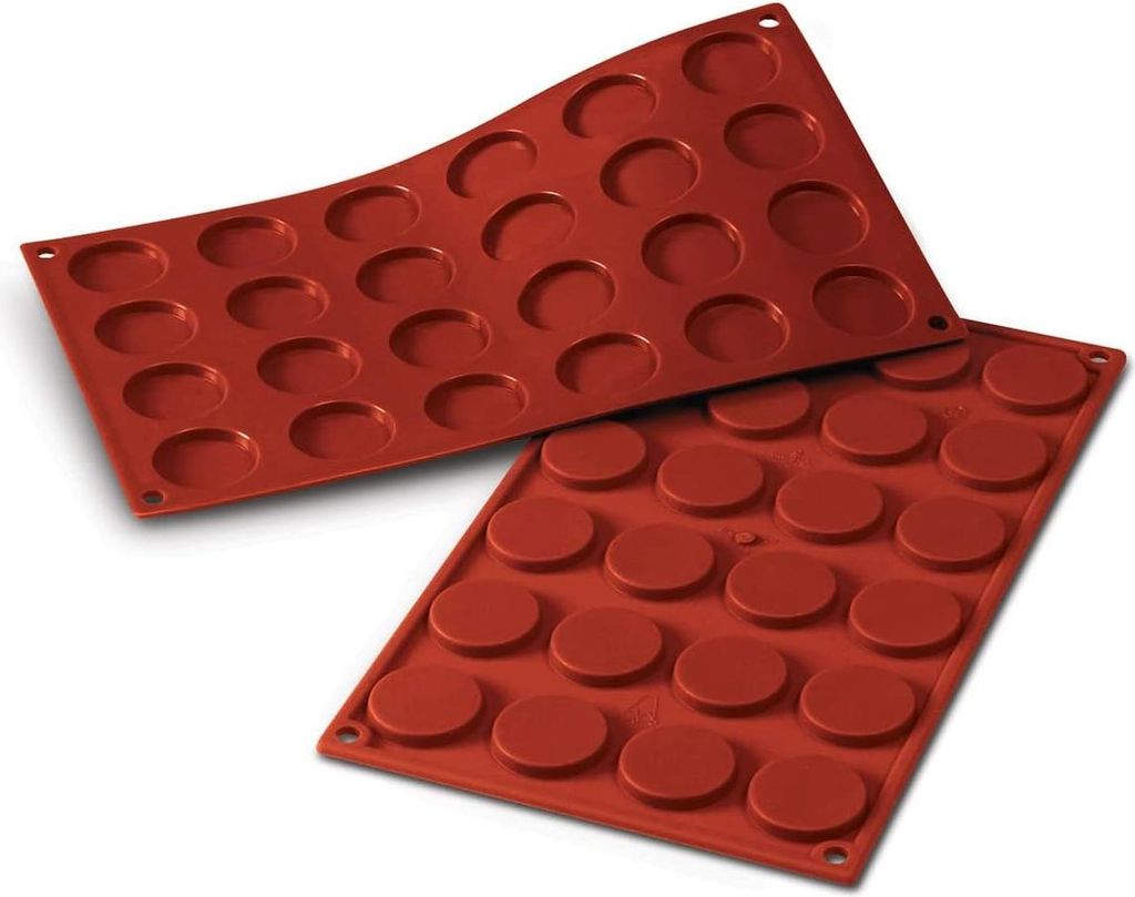Silikonform fš¹r Florentiner Monoportionen, antihaftbeschichtet, 24 Monoportionen, Packung mit 1 Kuchenform, ? 35 h 5 mm