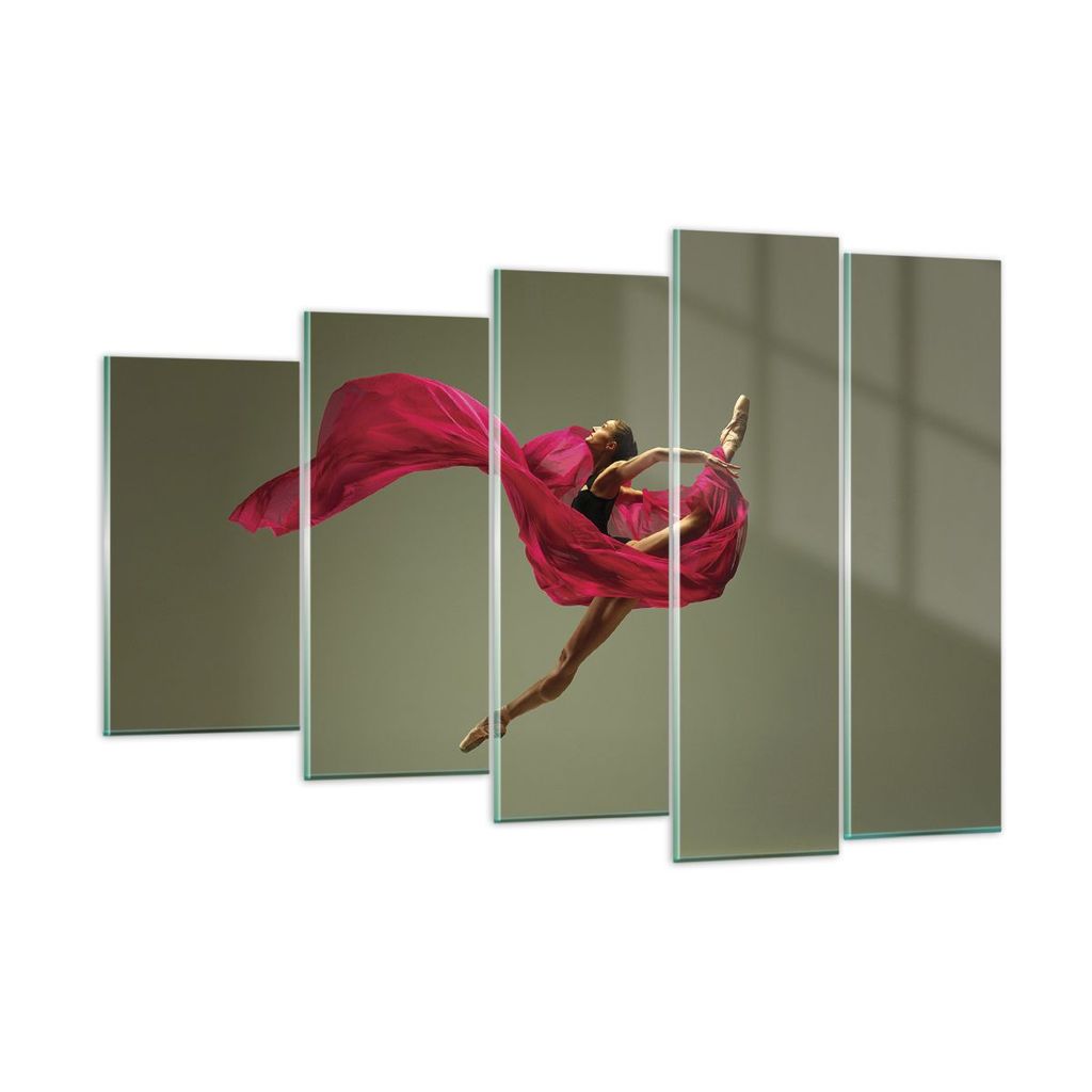 Bilder auf glas - 5 Teile - Tänzer Ballett Künstler - 150x100cm - Glasbilder - Wandbilder - Bilder - zum Aufhängen bereit - Wanddekoration aus G...