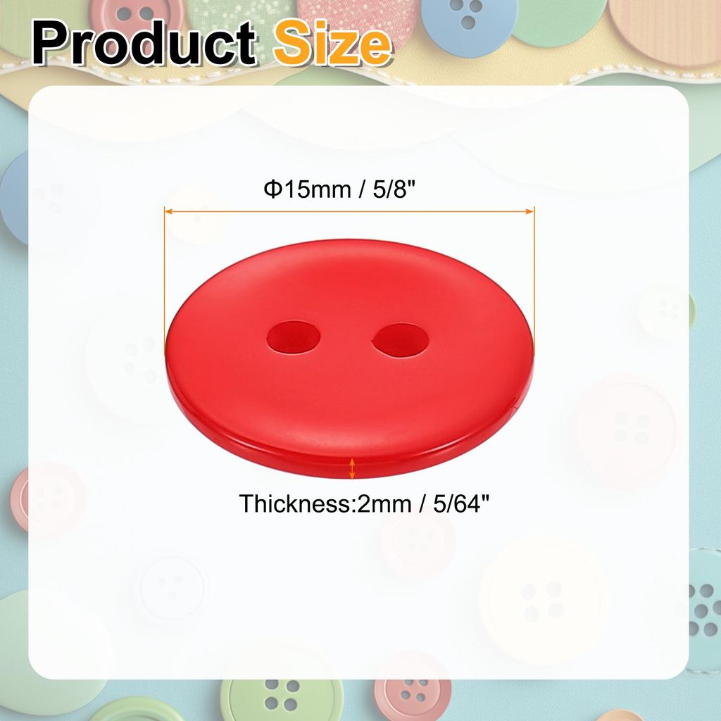 10 Stš¹ck 15mm Harz Kn?pfe zum Ann?hen, 2 L?cher Runde N?hkn?pfe fš¹r Strickjacke DIY Handwerk Dekorieren Mantel Bekleidung Kleidung Hemden Url...