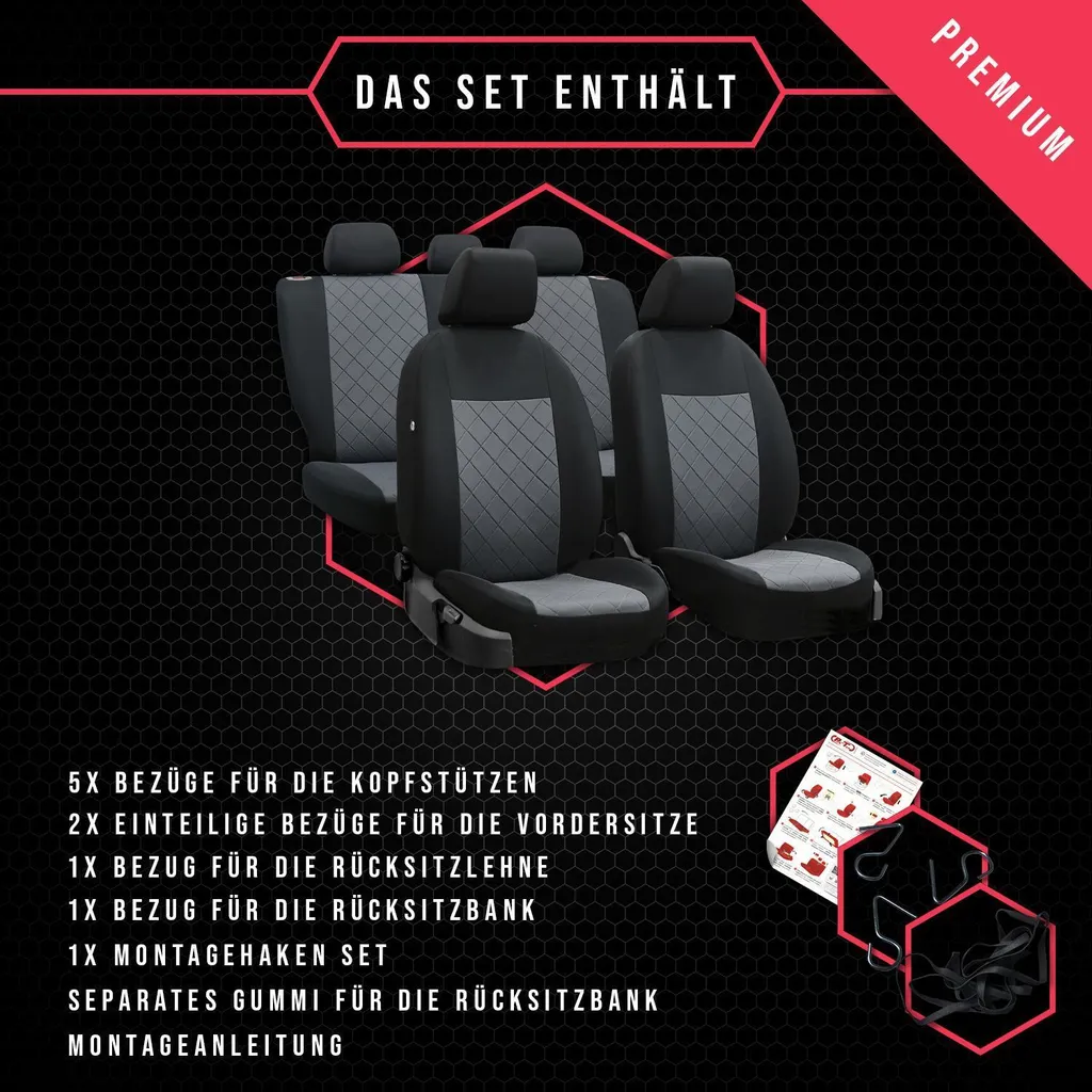 Coprisedili Auto Audi A1 Grigio Set Universale - Protezione e Stile - 9