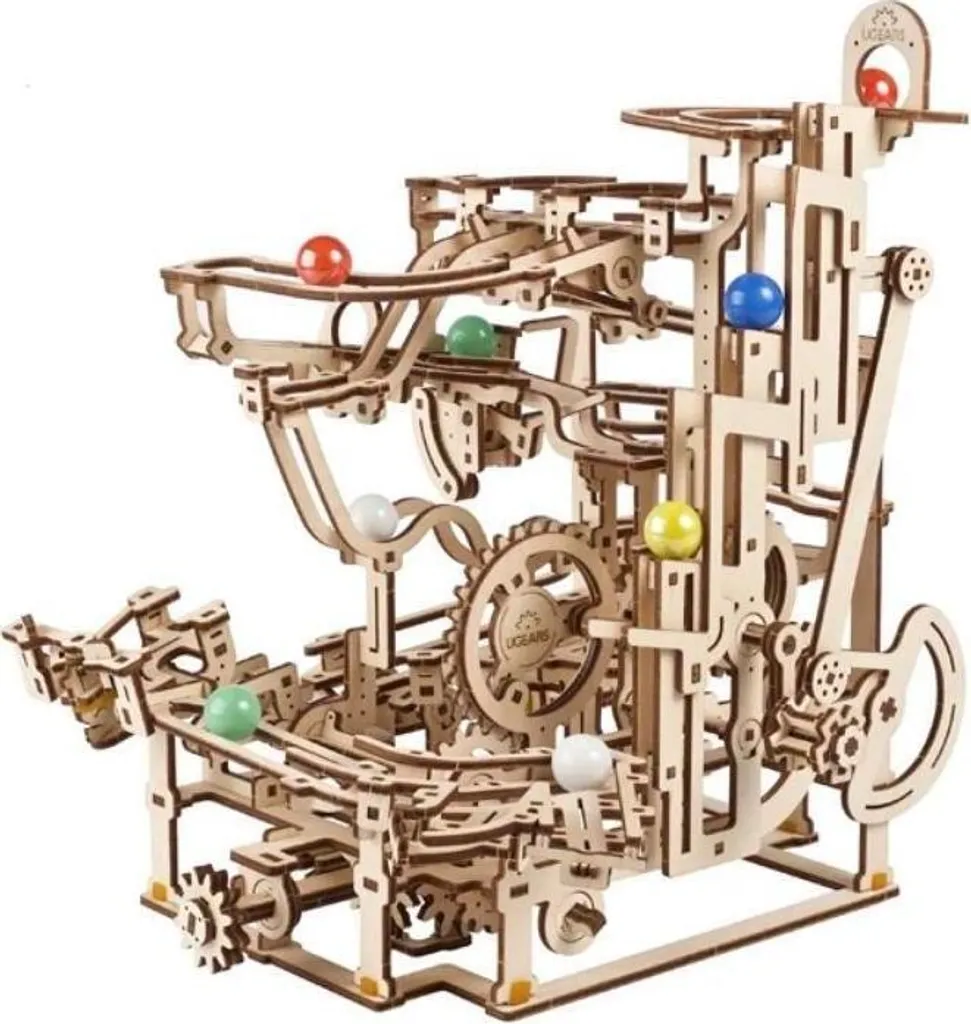 Puzzle 3D Bois Marble Run Horizontal Hoist - Circuit à Billes Mécanique - 2