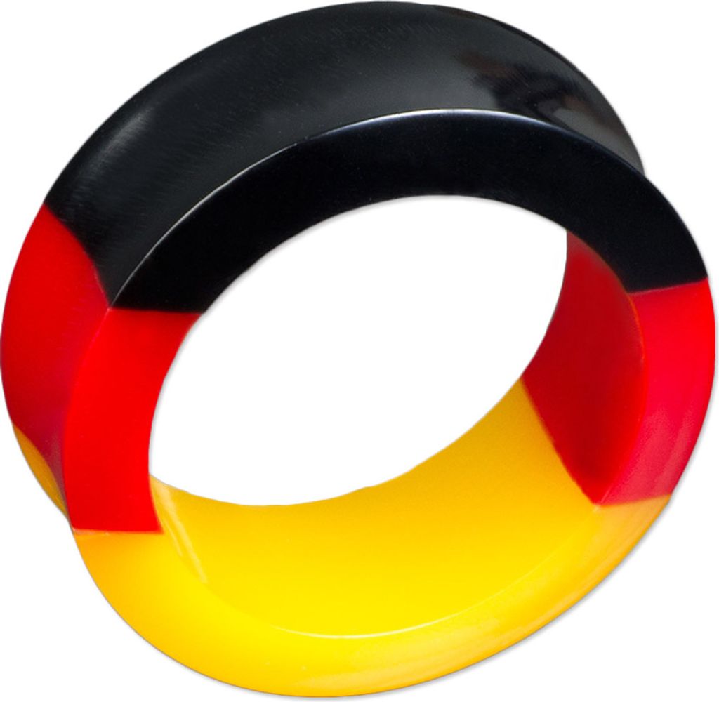 viva-adorno 1 Stück 20mm Tube Tunnel Ohr Piercing Deutschland Flagge Fußball Fan Weltmeisterschaft Größe 6 - 30mm Z415, Tunnel