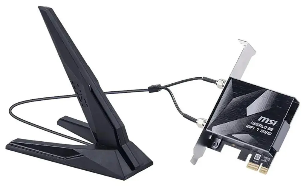 Carte Wi-Fi 7 MSI Herald BE9400 Bluetooth 5.4 haute performance 5764 Mbit/s