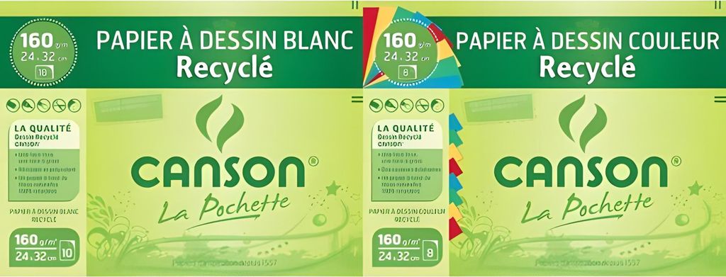 CANSON C200777100 CANSON Zeichenpapier Recycling, weiß, 240 Image du produit 