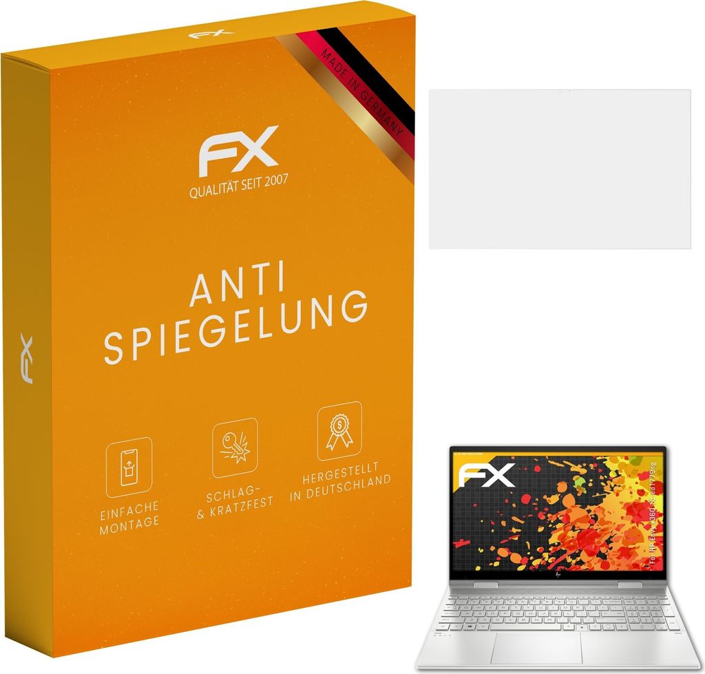atFoliX FX-Antireflex 2x Schutzfolie kompatibel mit HP Envy x360 15-ed1779ng Displayfolie