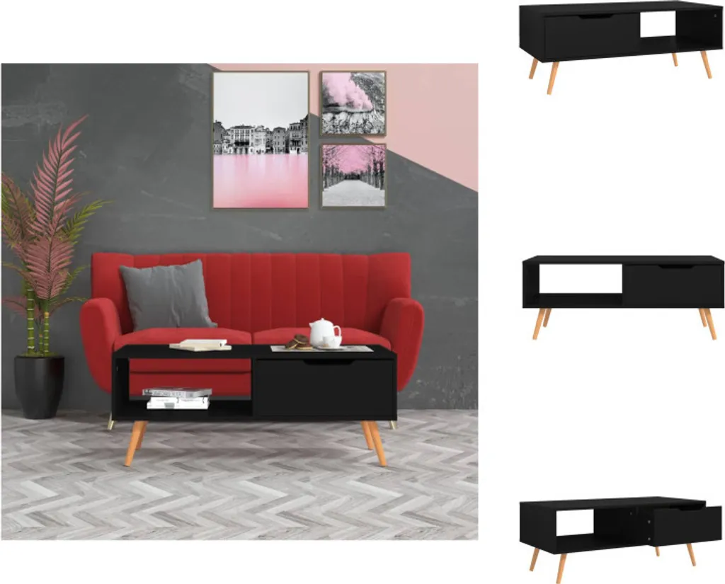vidaXL Tavolino Soggiorno Nero 100cm - Essenzialità e Stile Urban