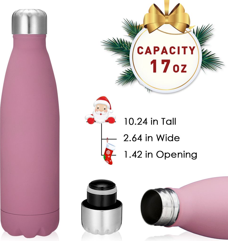 Doppelwandige Edelstahl Trinkflasche 500 ml – Isolierflasche & Thermosflasche, auslaufsicher & BPA-frei, hält 12 h heiß / 9 h kalt, Sportflasch...