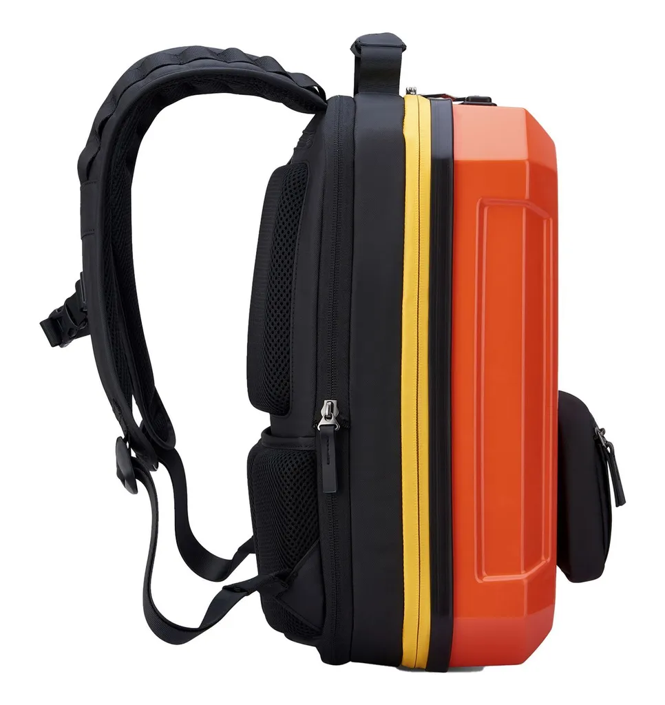 Sac à dos 22L DELSEY Rempart Orange avec compartiment PC et extension