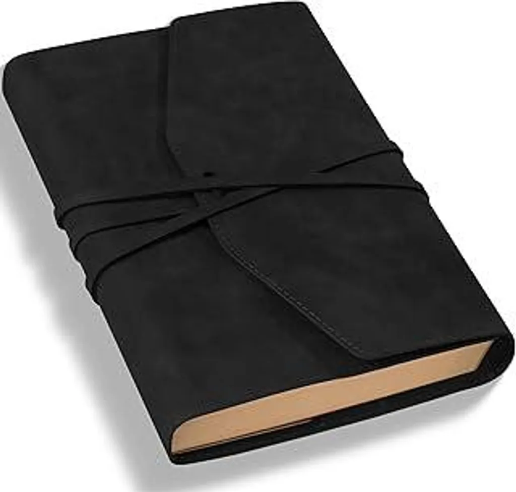 Diario di Viaggio CAGIE Nero A5 - Taccuino Vintage Pelle per Scrapbooking