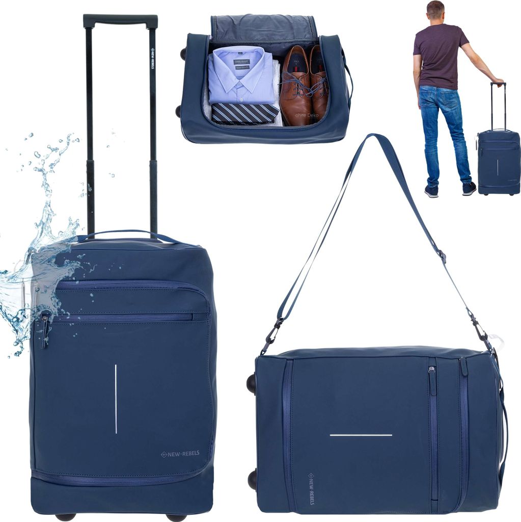 Trolley Handgepäck New Rebels Harper Pro mit Schultergurt Koffer Reisegepäck luggage bag 50 cm, 30 L Trolly Reisetasche Rollen IATA Flug Reise Ge...