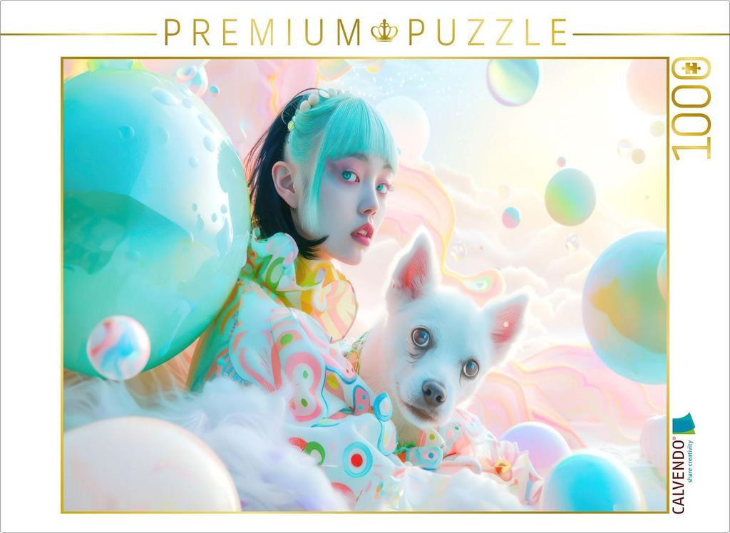 CALVENDO Puzzle Figuren in einer bunten Welt im Anime-Stil | 1000 Teile Lege-Größe 64x48cm Foto-Puzzle für glückliche Stunden