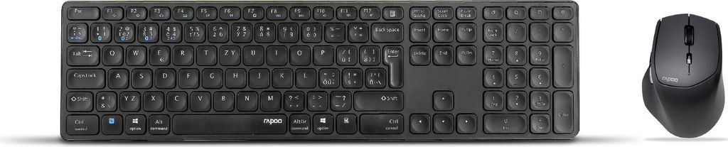 Rapoo 9800M Multimode Funktastatur und Maus Set grau