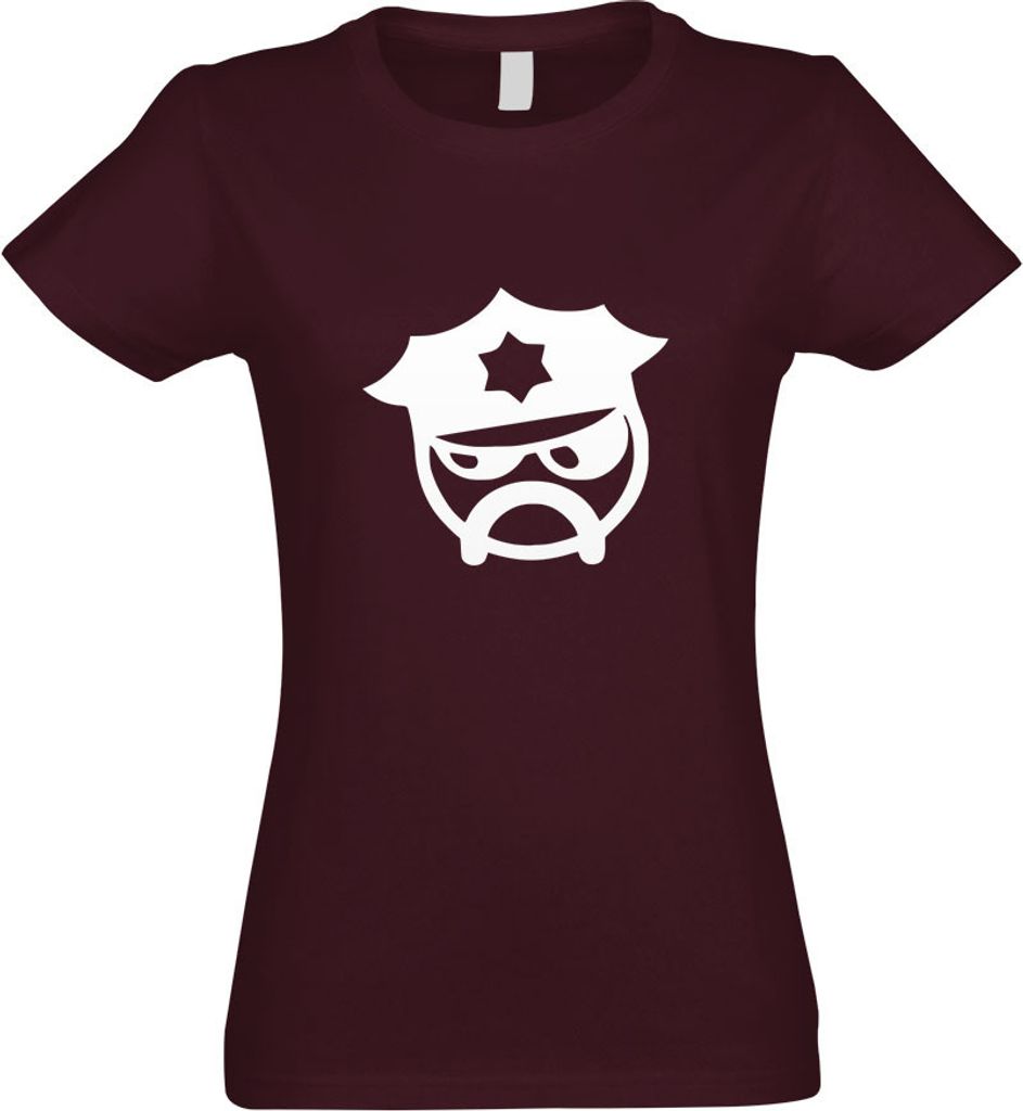 Kiwistar - T-Shirt tailliert - Damen - Burgund - JDM Cop - mit Motiv Bedruckt - Funshirt Design - Sport - Freizeit - Damen - L