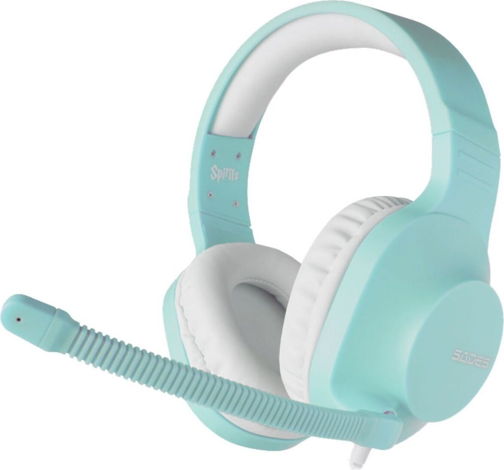 SADES Spirits SA-721 Gaming Headset cyan, 3,5 mm Klinke, kabelgebunden, Stereo, Over Ear, PC, PS4, Xbox One, Nintendo Switch