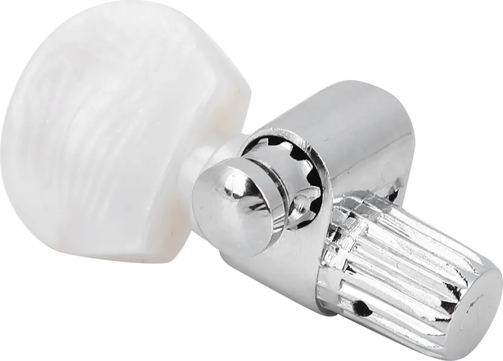 Cheville pour banjo à engrenages fermés bouton perloïde blanc élégant