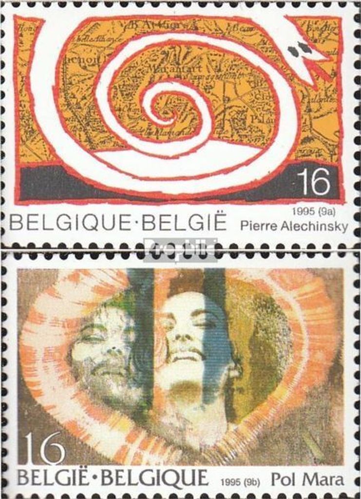 Briefmarken Belgien 1995 Mi 2654-2655 (kompl.Ausg.) gestempelt Kunst