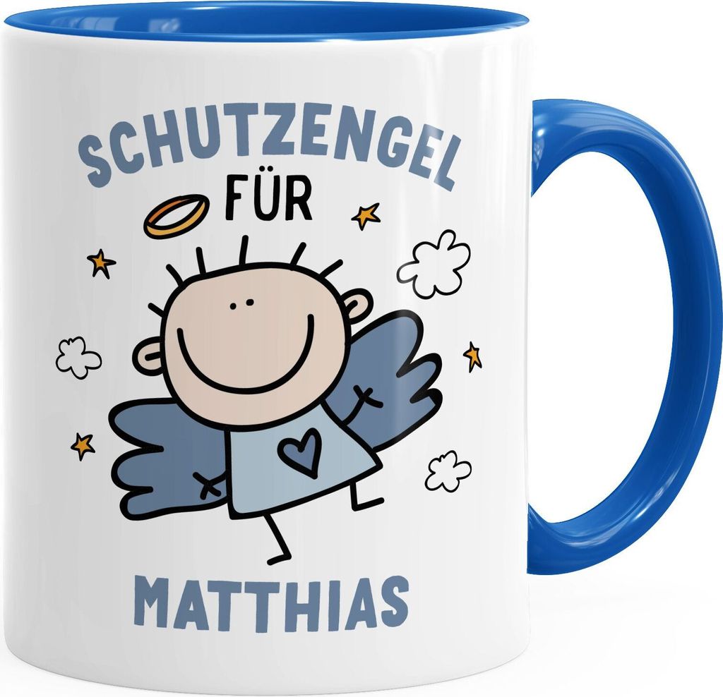SpecialMe® personalisierte Kaffeetasse Schutzengel mit Name Produktbild 