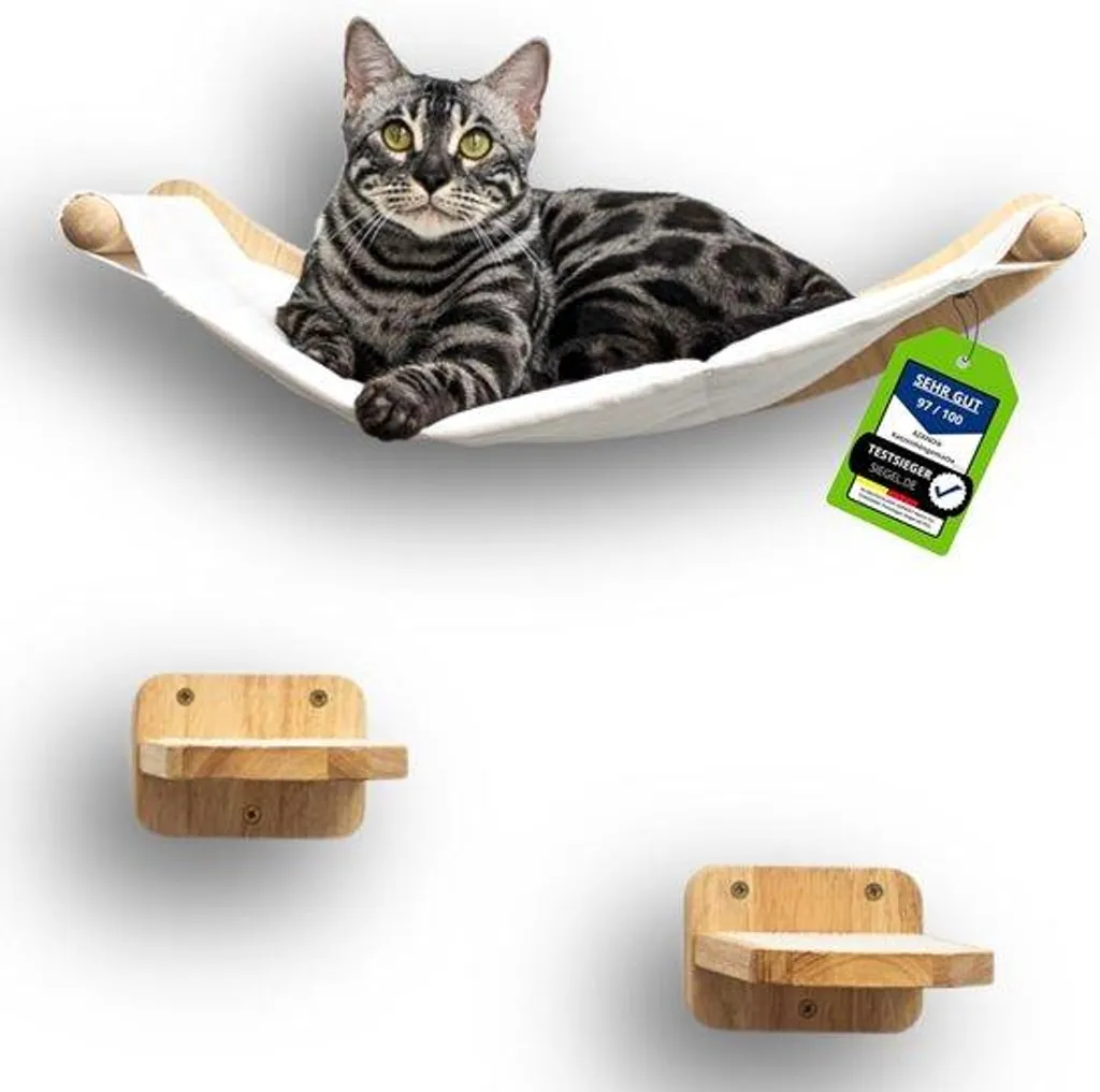 Protégez vos meubles avec ce grand mur d'escalade pour chats en bois 3 pcs