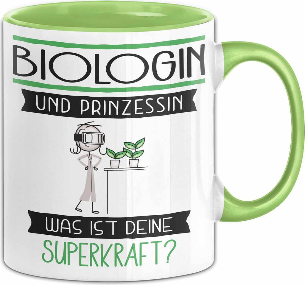 Biologin Und Prinzessin Tasse Geschenk Für Eine Biologin Geburtstag Was Ist Deine Superkraft (Grün)