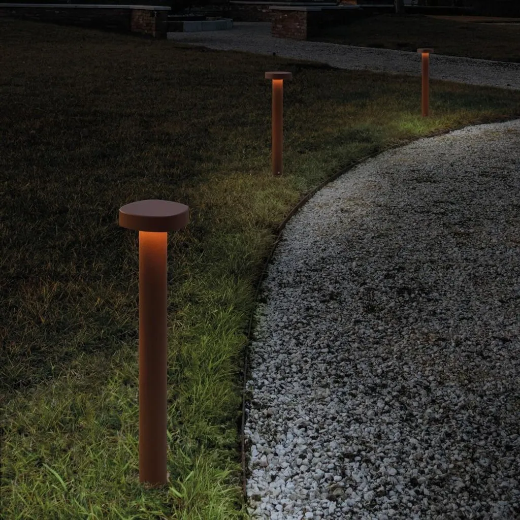 Zafferano Ciottolo Paletto Esterno LED 7W 3000K 50cm Corten IP54
