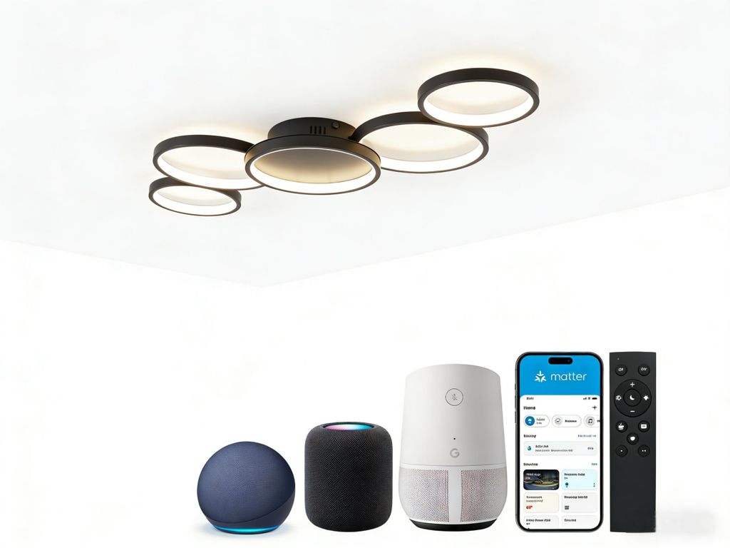 KAUFHOF LED Deckenleuchte 5 kreisförmige Ringe Schwarz, 56W Produktbild 