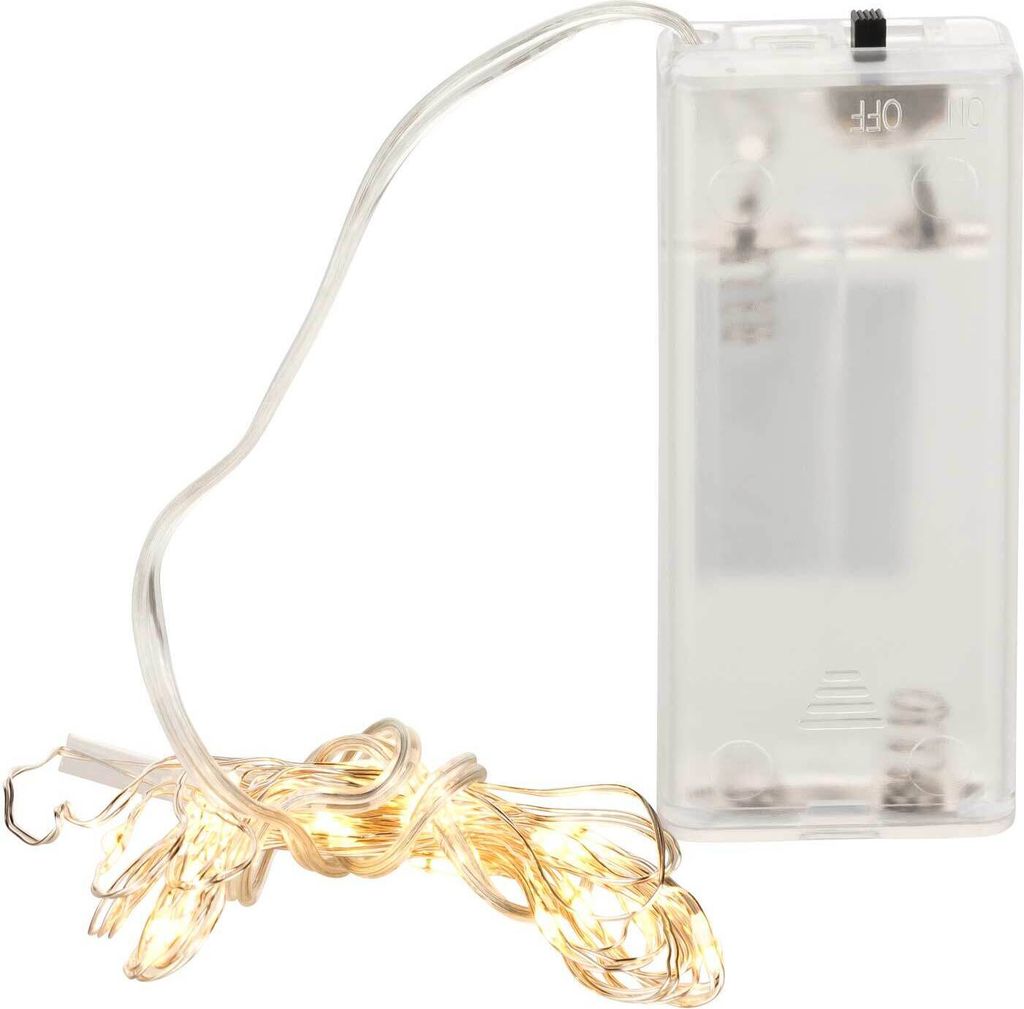 Cepewa LED Lichterkette Batterie Draht 10 Micro LEDs Produktbild 