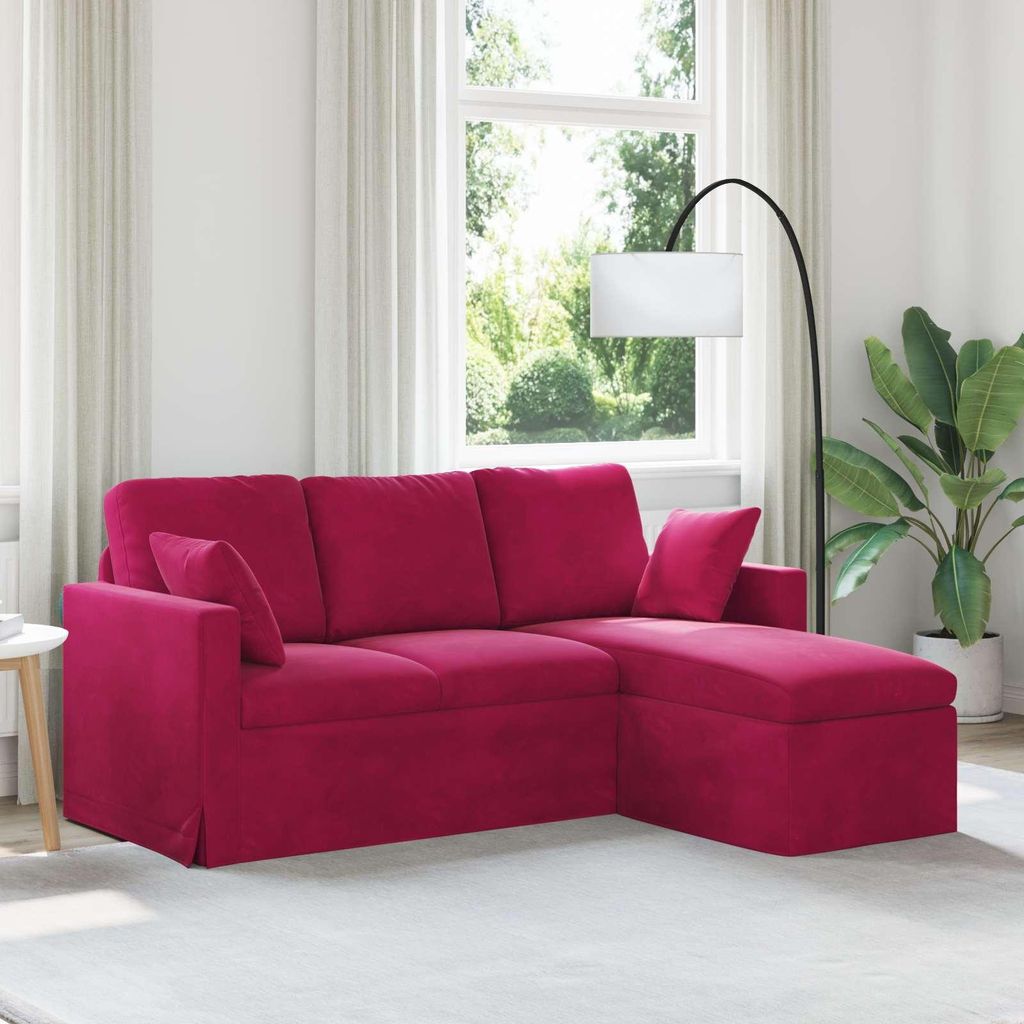 "WINTER SALE"Sofa Couch 2/3 Personen - CLORIS - Wohnzimmer Sofa - Couchgarnitur/Sitzmöbel - Weinrot Gesamtabmessungen: 178x134x80cm (BxTxH) - Klas...