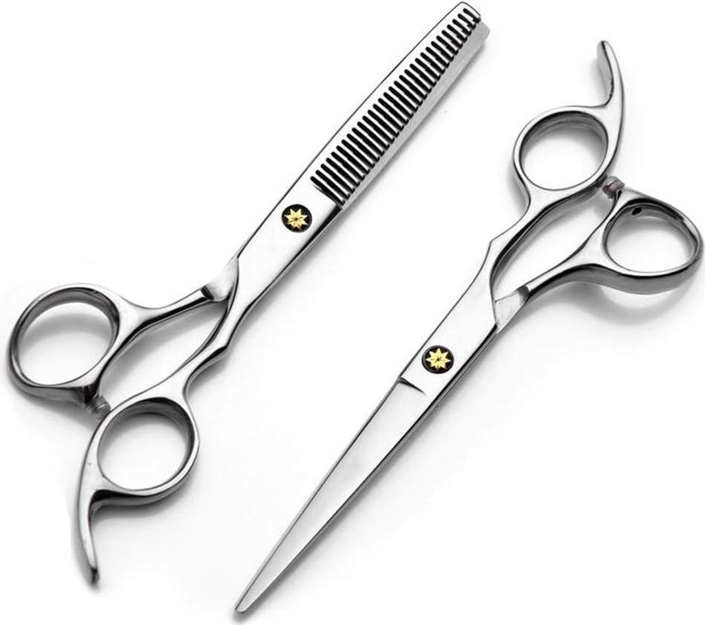 Professionelles Friseurscheren-Set für Haarschnitt und Bartpflege - Rostfreier Stahl, 2 ultrascharfe Scheren, perfekt für Damen und Herren