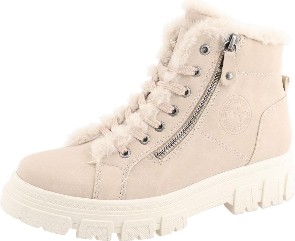 Sznurowane buty Tom Tailor w kolorze beżowym Zdjęcie produktu 