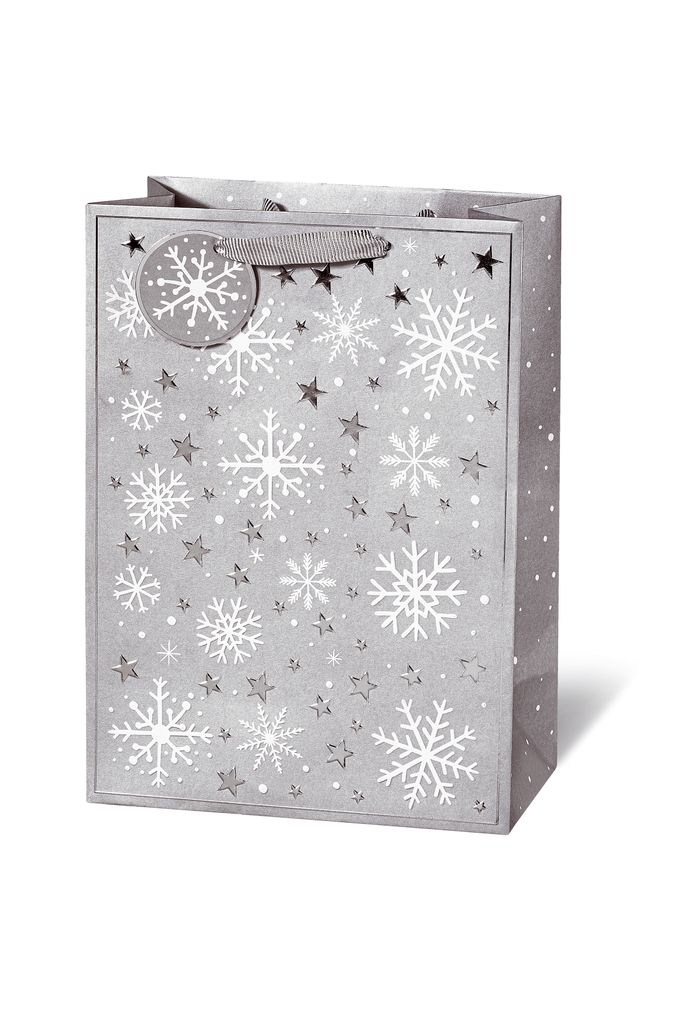 Weihnachten - Geschenktasche - Groß Format - 36 x 26 x 14 cm - Crystal stars
