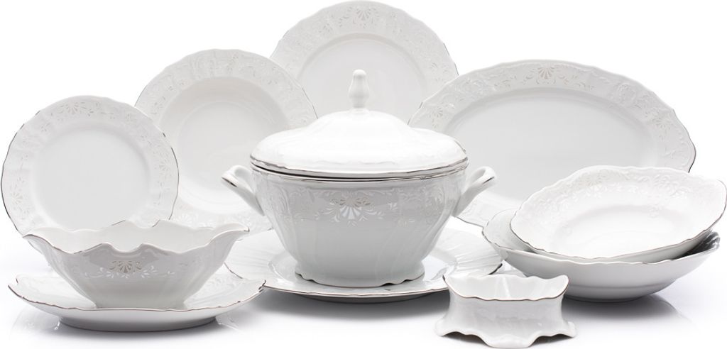 Thun 1794 Bernadotte, Esszimmergarnitur, Frost, Porzellan Thun