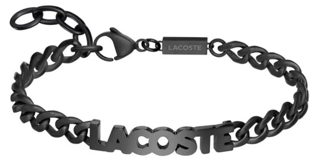 Bracelet noir pour homme en acier inoxydable avec gravure réf 2040478