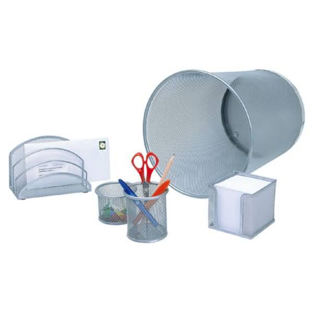 WEDO Schreibtisch Set Office aus Drahtmetall silber Produktbild 
