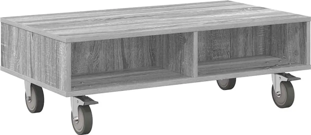 Tavolino SYFAX™ Grigio Sonoma con Ruote 90x50x30 cm | Design Salotto