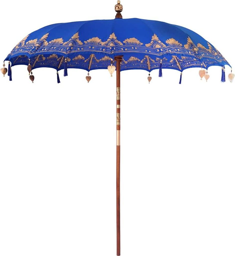 Balinesischer Sonnenschirm Blau 215 x 215 x 260 cm