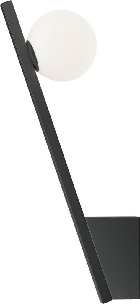 Wandlampe Metall Glas H: 35 cm Schwarz Weiß G9 Kugel Schirm Modern