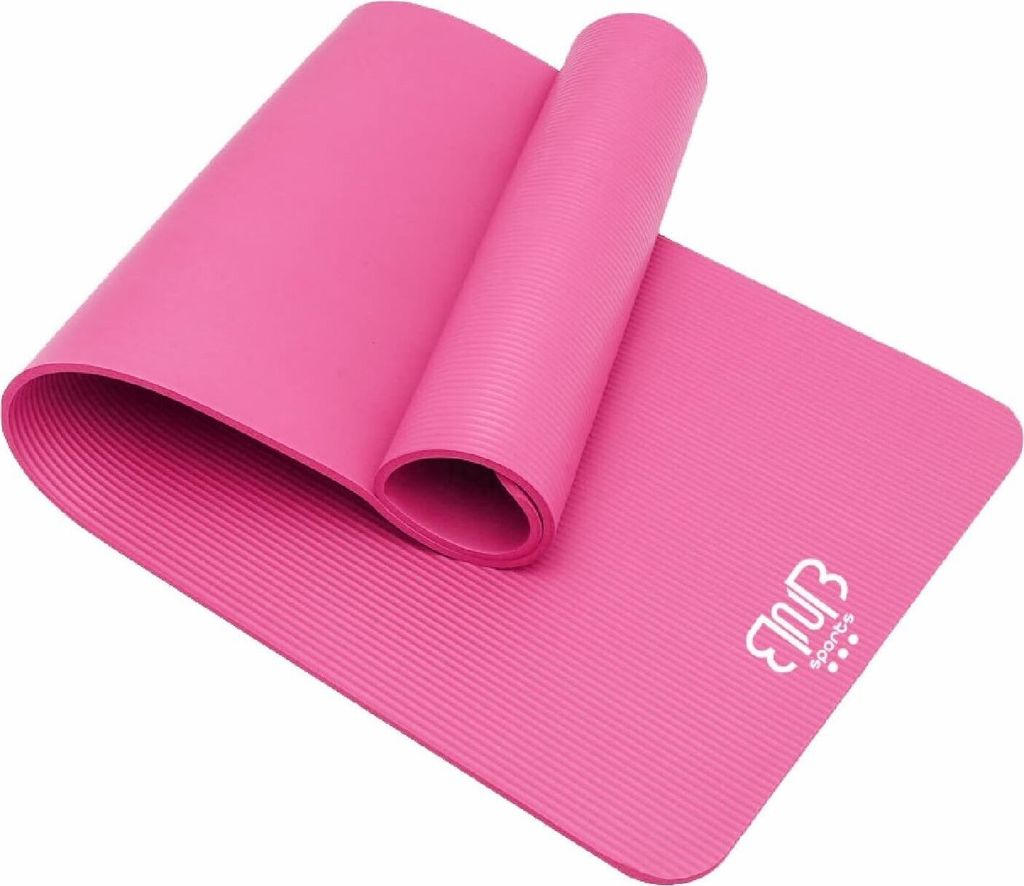 Premium NBR Sportmatte, rutschfeste Gymnastikmatte, Rosa Yogamatte Stretching Pilates, dicke Fitnessmatte, Workout Camping Outdoor & Abs Matte pink