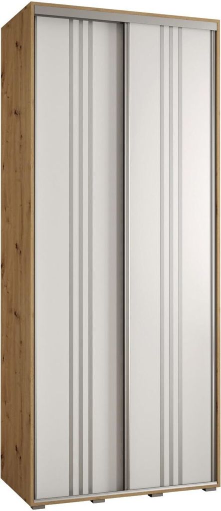 MEBLE KRYSPOL Davos 6 Schrank, zwei Türen - 235,2x120x45 cm - Artisan Weiß Silber