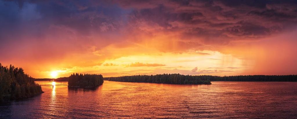 hansepuzzle 30054 - Abenddämmerung Panorama-Puzzle 2000 Teile | Natur Puzzle, 2028 Teile, Natur, 60,0 x 46,0cm mit hochwertiger Aufbewahrung, Kart...
