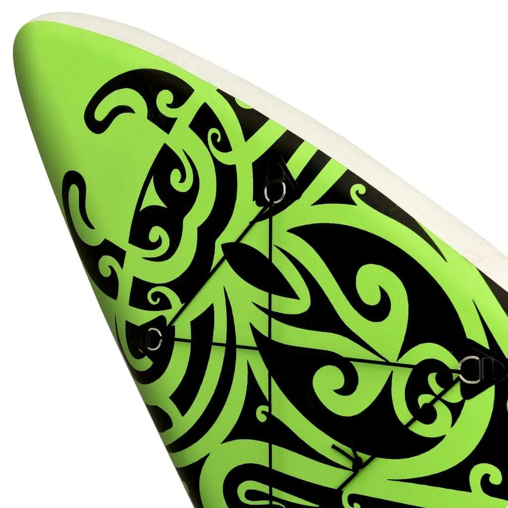SUP Board Set Gonflable 366x76x15 cm Vert - Stand Up Paddle Complet - 9