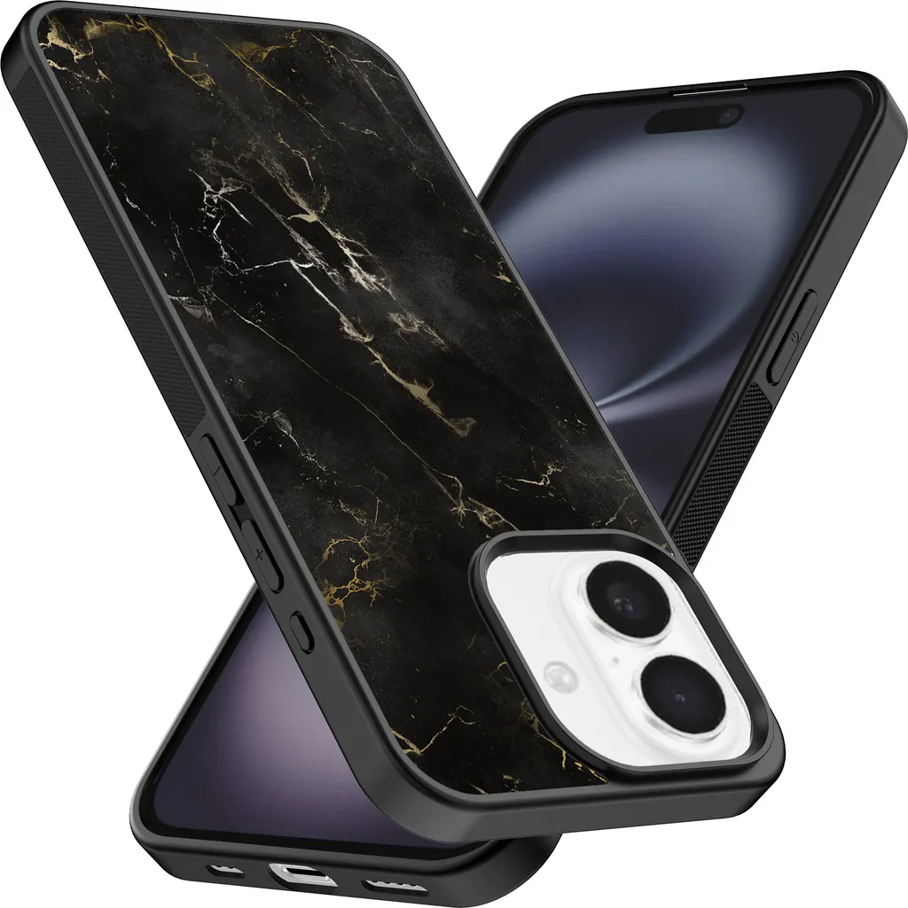 Smartphonica Cover iPhone 16 Marmo Nero - Sottile, Elegante, TPU - 2