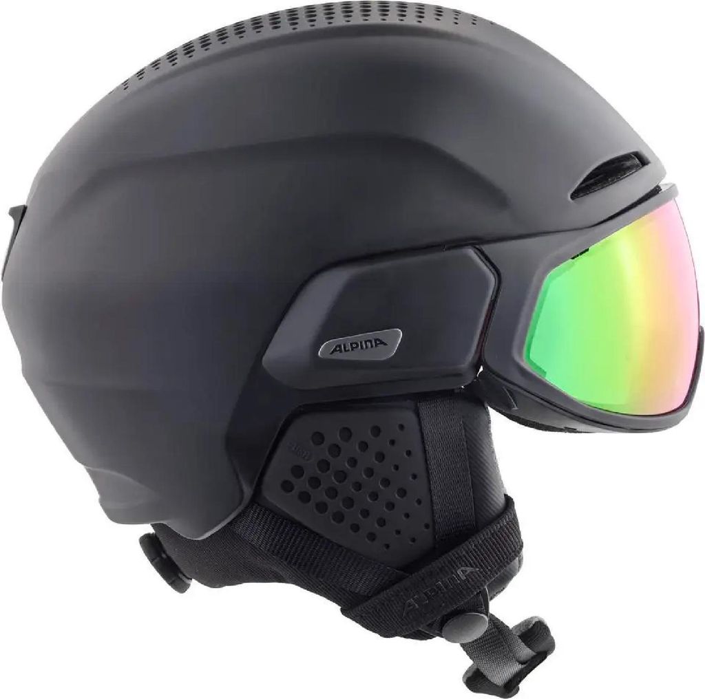 Alpina Alto QV Visier Skihelm Snowboardhelm black matt green A9237 : 55 - 59 cm